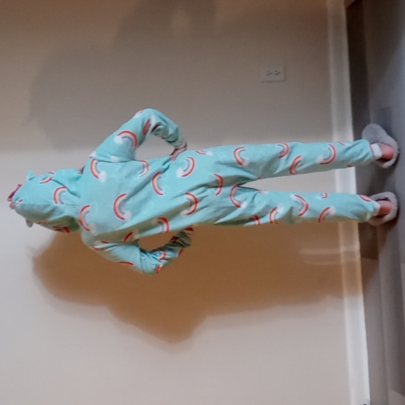 Big Girl's,Super Soft & Cute,Mint Green,🌈 Unicorn🦄,Hooded,Onsie, Zip Down,PJ's - Picture 4 of 17